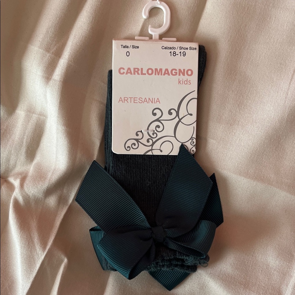 Carlomagno Kids green Socks with Bow